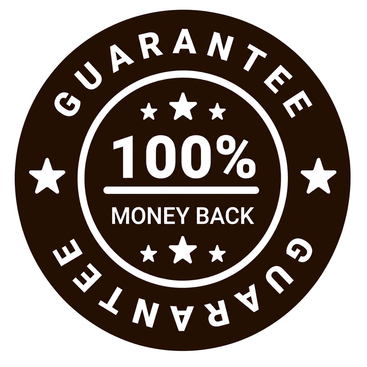 100% money back guarantee stamp